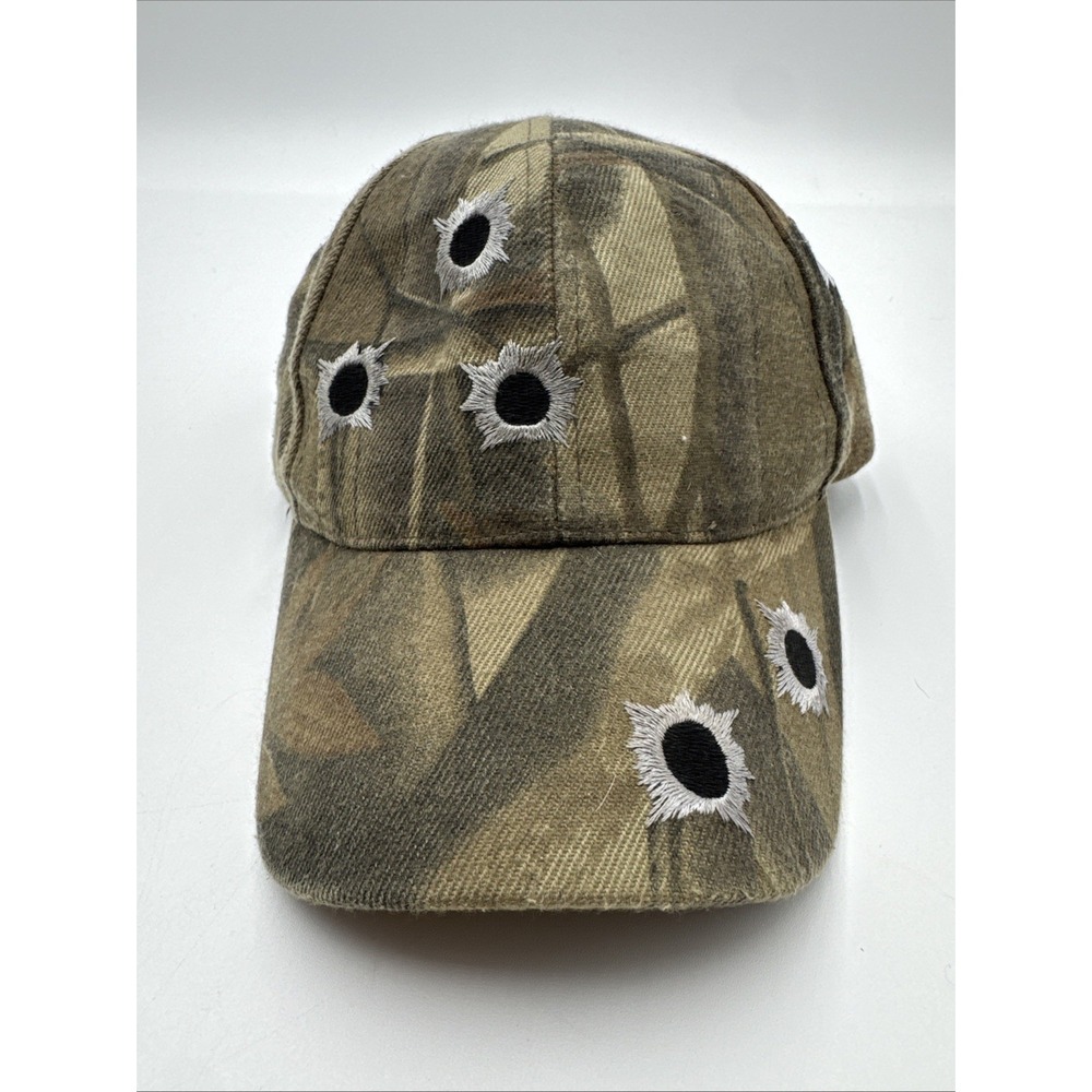 Camouflage Gunshot Embroidered Bullet Holes Adjustable Hat Cap Hunting Is Life